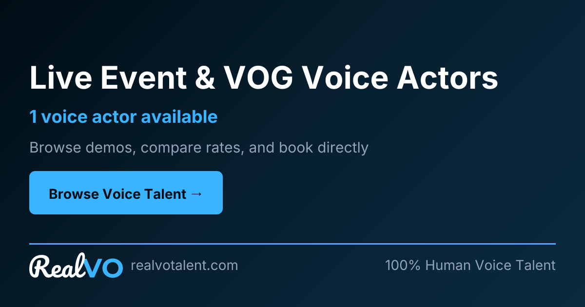 Hire Live Event & VOG Announcers Online | RealVOTalent